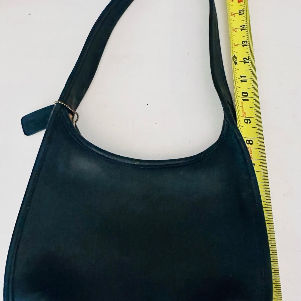 Vintage Coach Ergo Black Leather Shoulder Bag 9020 • 90s Rare- Mini-Made in USA - Picture 5 of 11